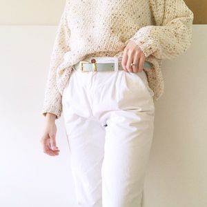 Aquamarine Color Belt with Gold Hardware